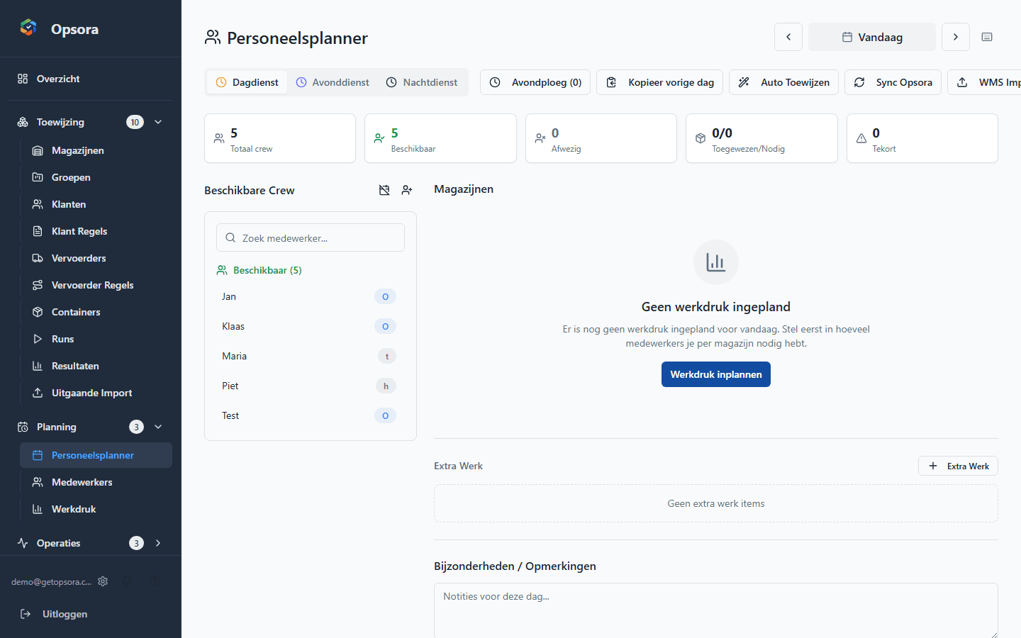 Opsora Crew Planner — De juiste mensen op de juiste plek